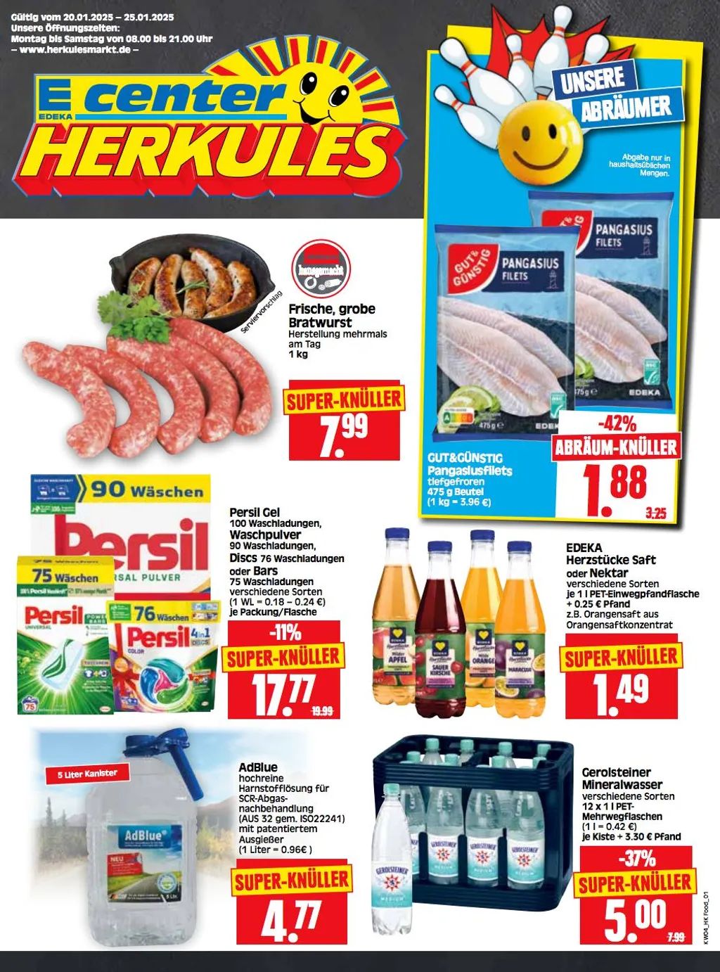 Edeka Herkules Prospekt ab 20.01.2025 Montag