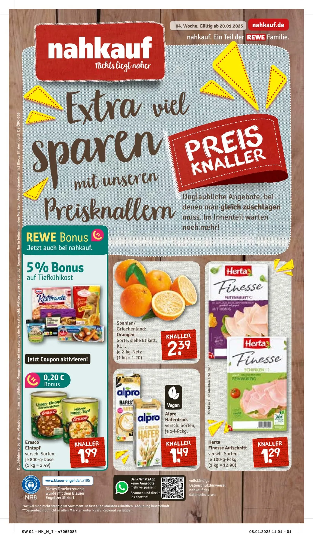 Nahkauf Prospekt ab 20.01.2025 Montag