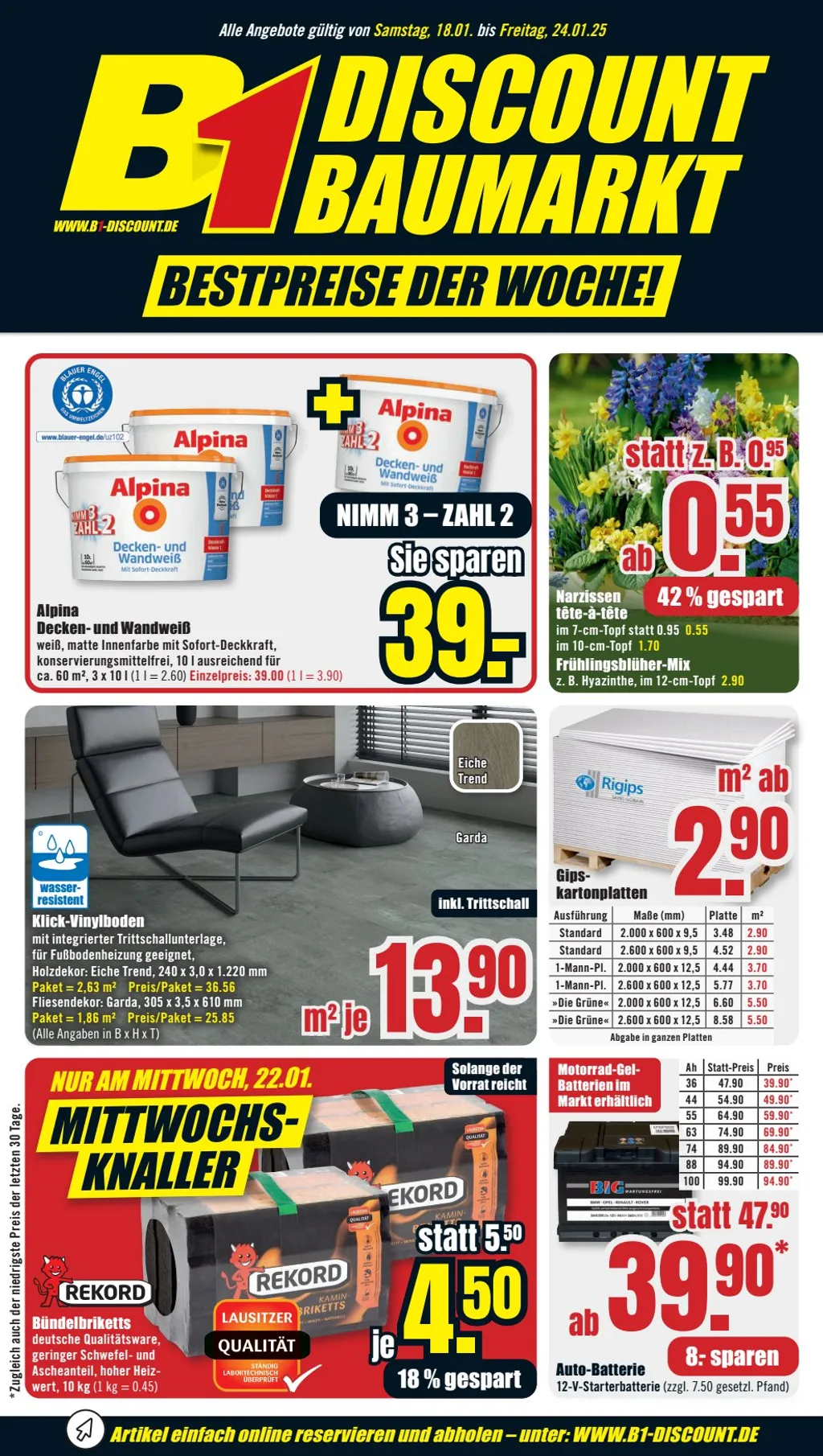 B1 Discount Baumarkt Prospekt ab 18.01.2025 (Samstag)