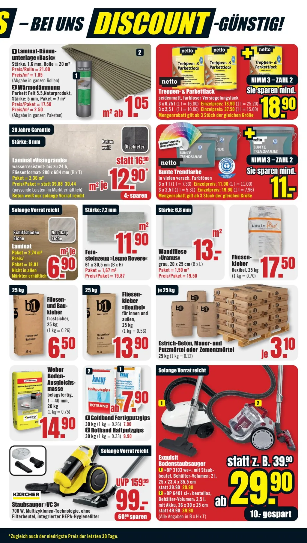 B1 Discount Baumarkt Prospekt ab 25.01.2025 Samstag