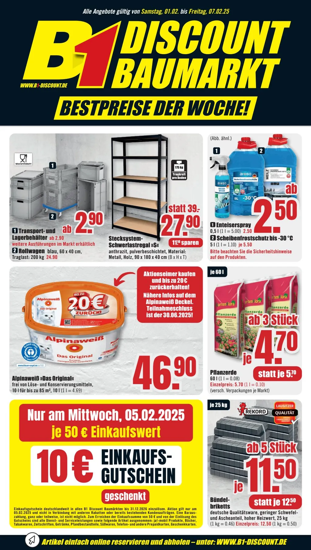 B1 Discount Baumarkt Prospekt ab 01.02.2025 Samstag