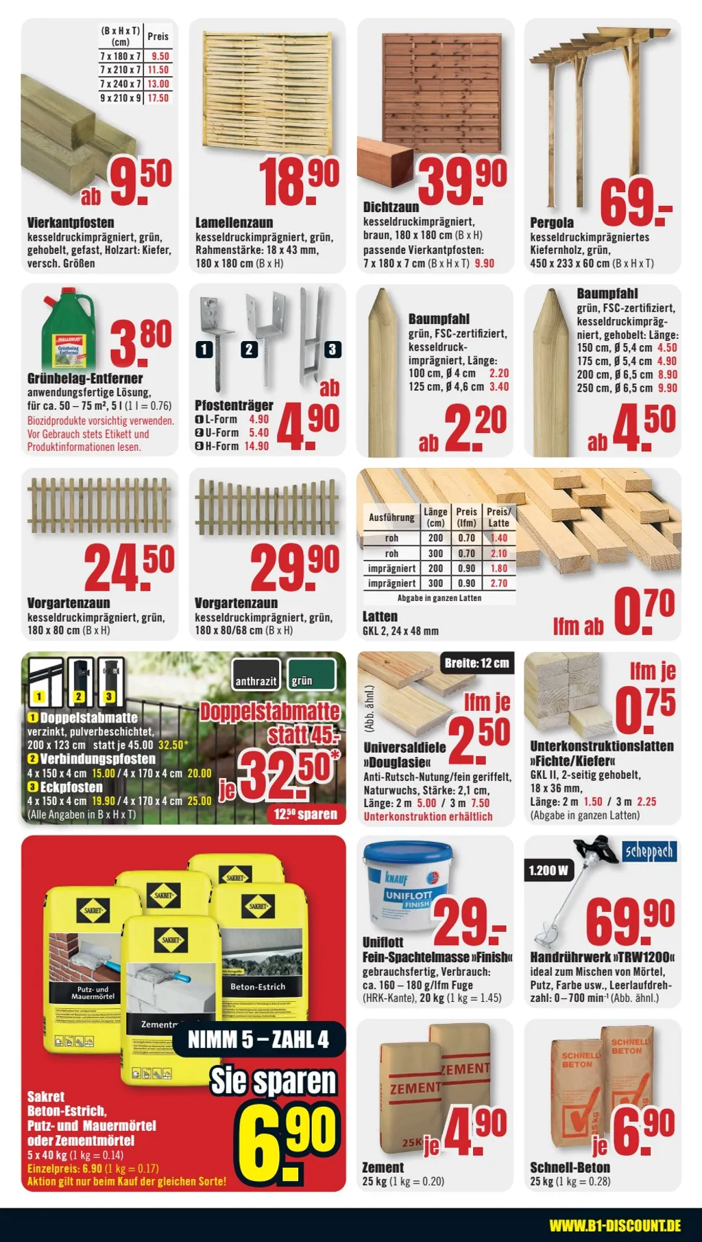 B1 Discount Baumarkt Prospekt ab 01.02.2025 Samstag