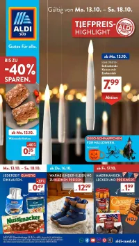 Vorschau auf den Aldi Süd-Prospekt für diese Woche (13.10.2025–19.10.2025)
