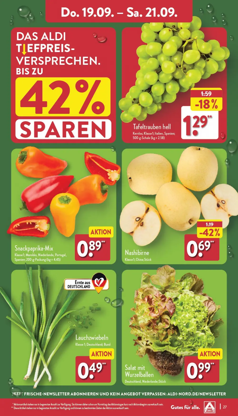 Aldi Nord Prospekt Ab 16.09.2024 Montag 27 seite