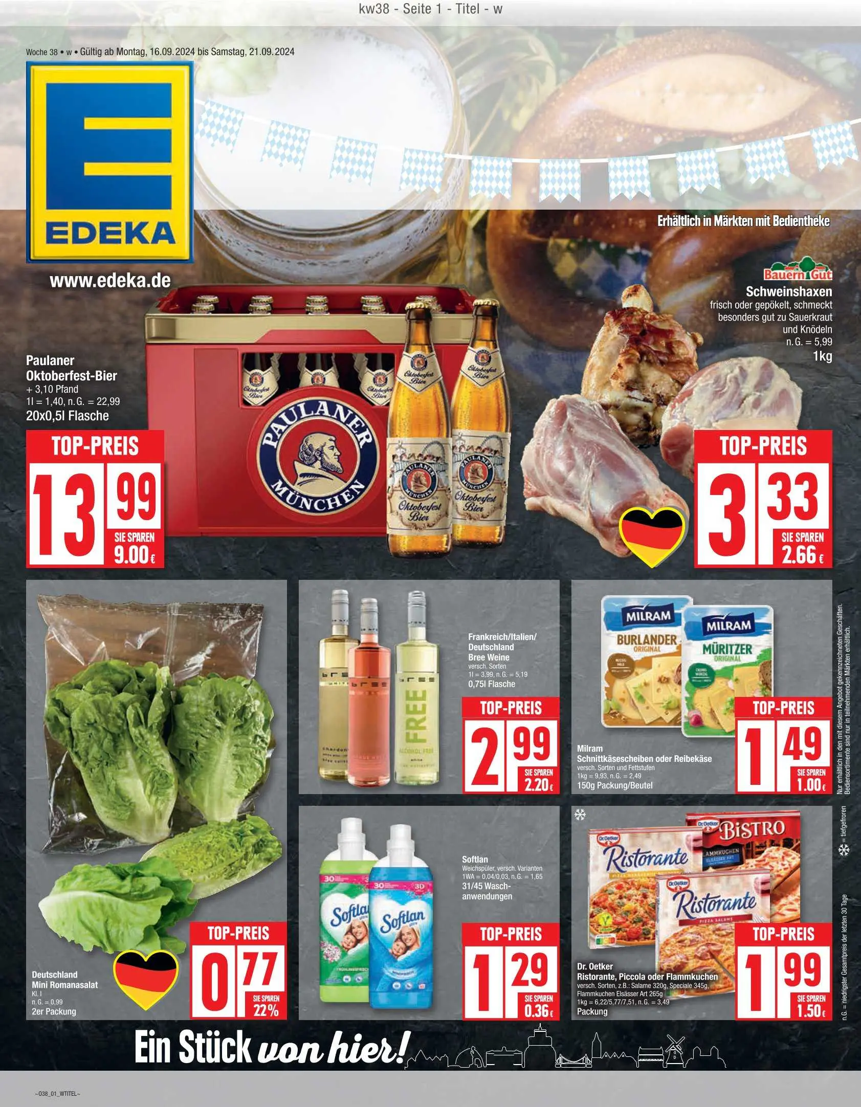 Edeka Prospekt Ab 16.09.2024 Montag 1 seite