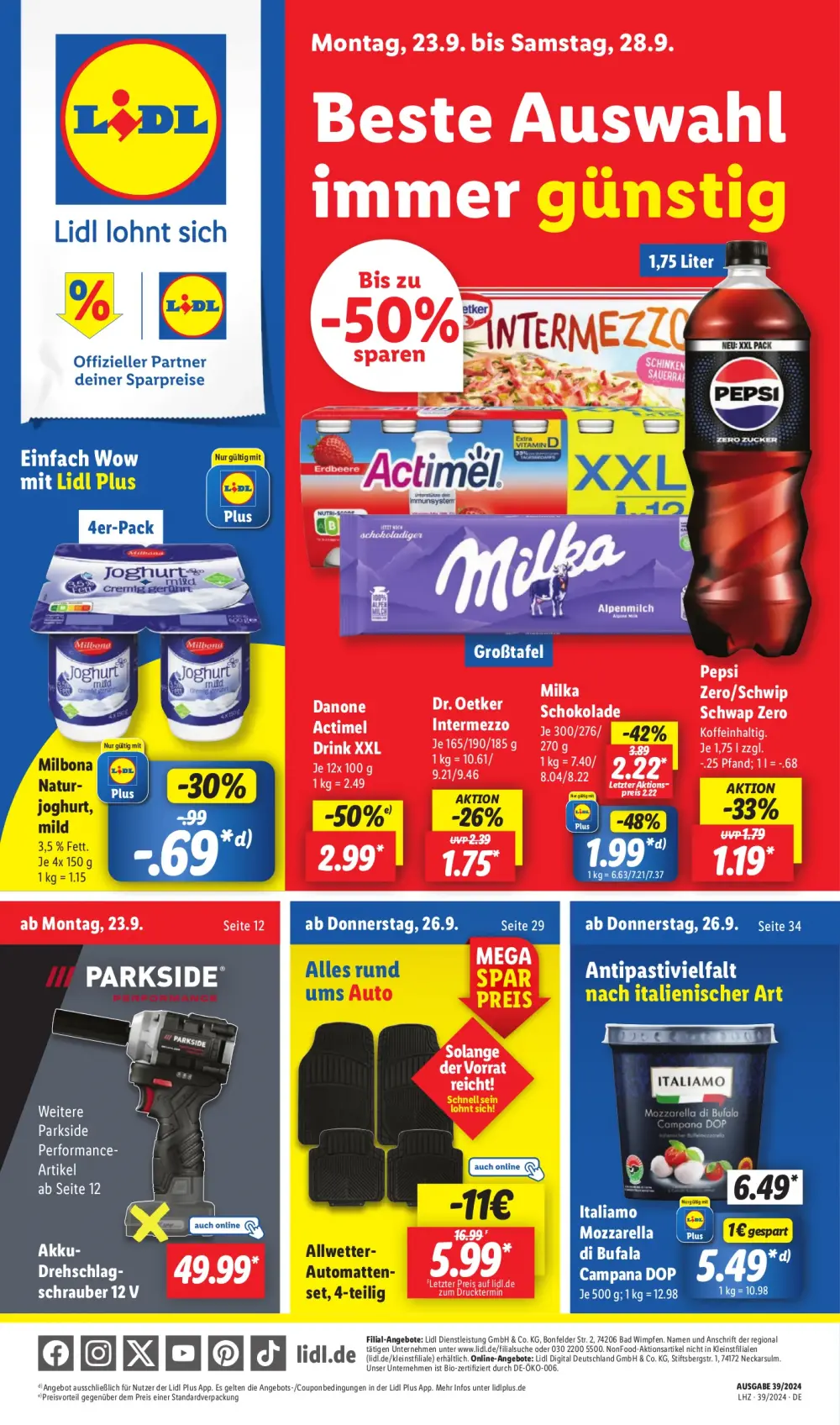 Lidl Prospekt Ab 23.09.2024 Montag 1 seite