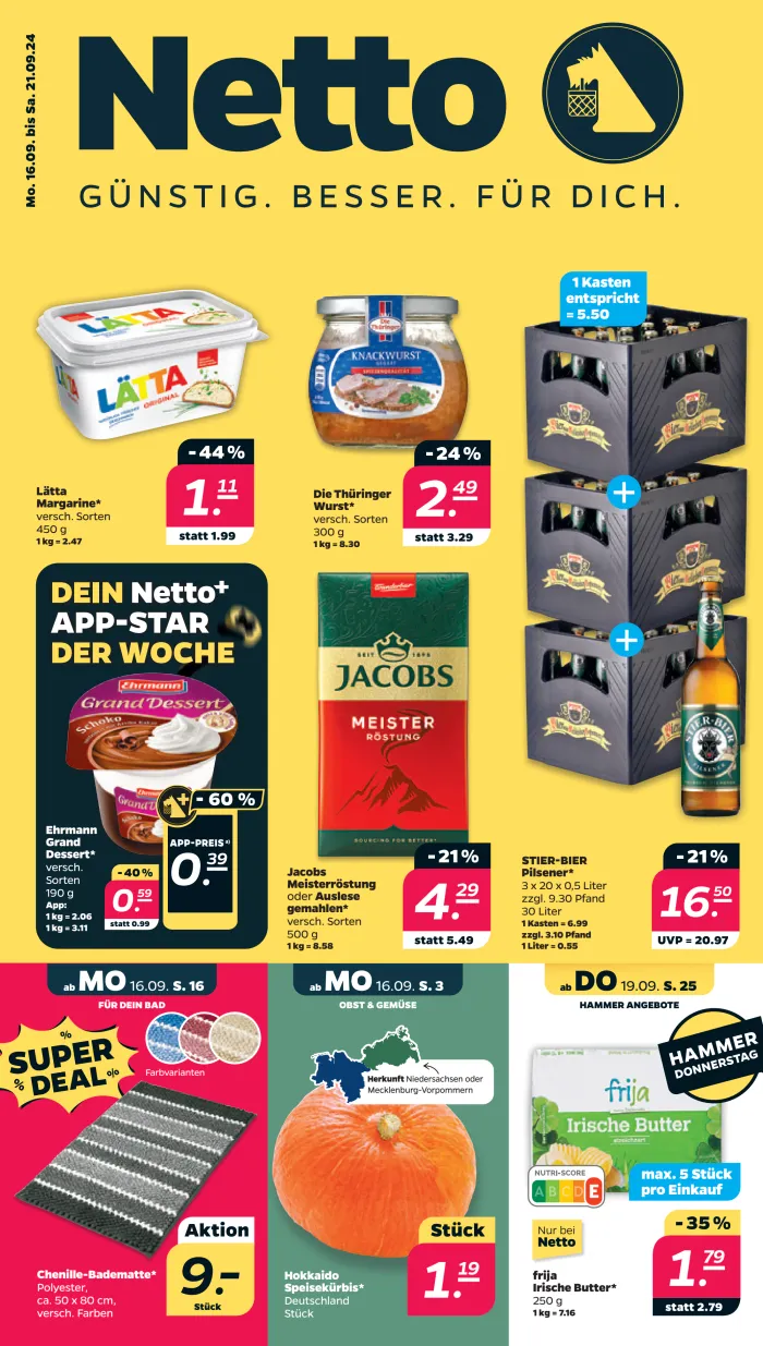 NETTO Prospekt Ab 16.09.2024 Montag 1 seite