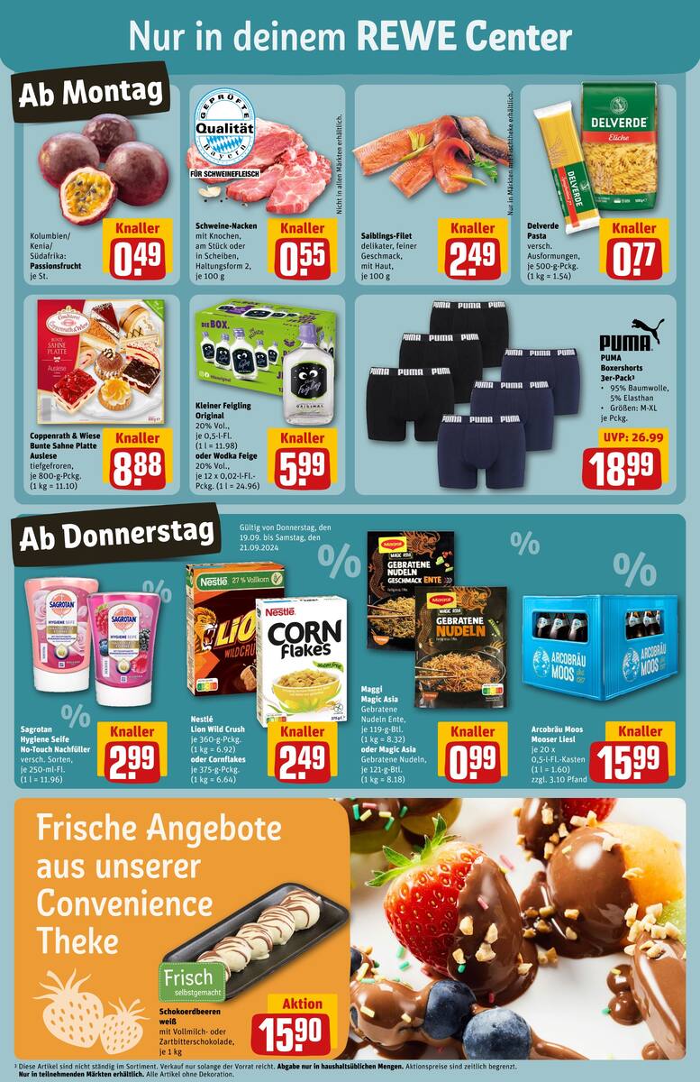 Rewe Center Prospekt Ab 16.09.2024 Montag 3 seite