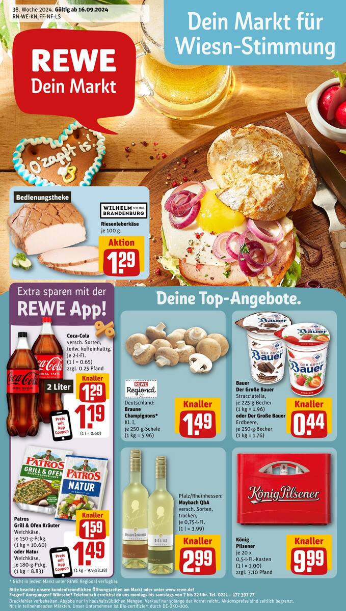 Rewe Köln Prospekt Ab 16.09.2024 Montag 1 seite