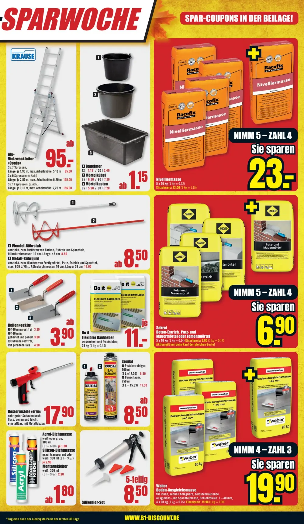 B1 Discount Baumarkt Prospekt Ab 26.10.2024 Samstag 3 seite