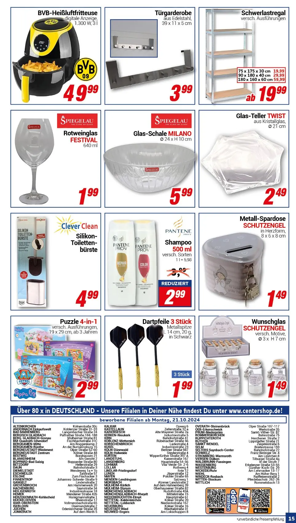 CENTERSHOP Prospekt Ab 21.10.2024 Montag 15 seite