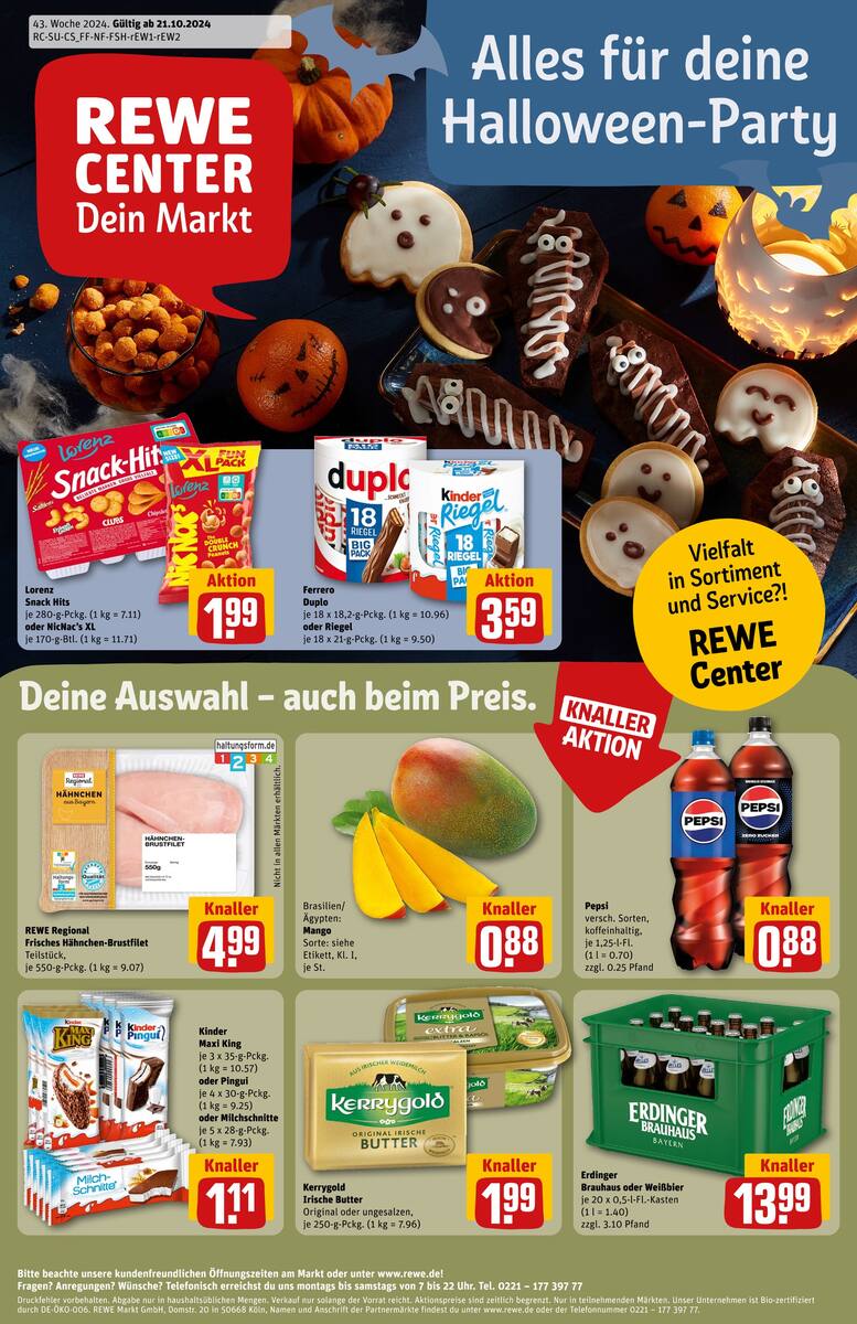 Rewe Center Prospekt Ab 21.10.2024 Montag 1 seite